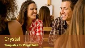  Presentation with multi ethnic group - Presentation enhanced with multi-ethnic-group-of-happy background and a tawny brown colored foreground