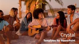  Presentation with ethnic group - Presentation theme having multi-ethnic-group-of-people background and a tawny brown colored foreground