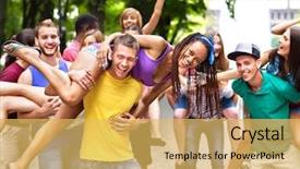  Presentation with ethnic group - Cool new presentation with multi-ethnic group of people backdrop and a  colored foreground