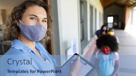  Presentation with multi ethnic group - Cool new PPT layouts with multi-ethnic-group-of-school backdrop and a light blue colored foreground