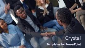  Presentation with ethnic group - Beautiful theme featuring multi-ethnic-group-of-succesful backdrop and a tawny brown colored foreground