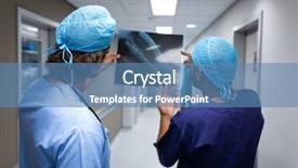  Presentation with healthcare workers - Amazing presentation design having multi-ethnic male surgeon backdrop and a teal colored foreground