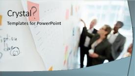  Presentation with office workers - PPT theme enhanced with multi-ethnic team of talented background and a white colored foreground