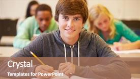  Presentation with high-school - Slide set consisting of multi face students - male high school student studying background and a coral colored foreground