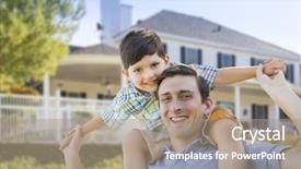  Presentation with race - Beautiful PPT theme featuring american football player running with the ball isolated on a gray background backdrop and a light gray colored foreground