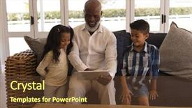  Presentation with generation and african american culture - Slide set having multi-generation african american family background and a tawny brown colored foreground