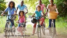  Presentation with generation - PPT theme having multi generation african american family background and a coral colored foreground