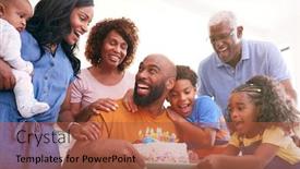  Presentation with generation - Cool new presentation theme with multi-generation-african-american-family backdrop and a red colored foreground