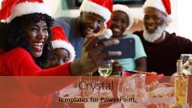  Presentation with multi - Presentation theme having multi-generation-african-american-family background and a red colored foreground