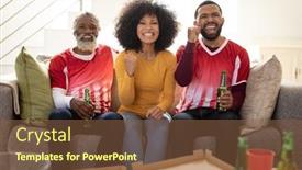  Presentation with multi sports - Slide deck with multi-generation-african-american-man background and a tawny brown colored foreground