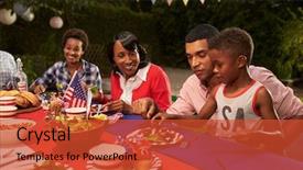  Presentation with black family - Amazing PPT layouts having multi generation black family members backdrop and a red colored foreground