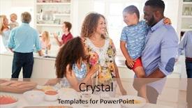  Presentation with meeting family - Amazing theme having multi-generation family and friends backdrop and a coral colored foreground