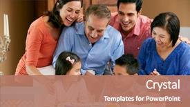  Presentation with family children - Slides consisting of family celebrating children's birthday background and a coral colored foreground