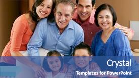  Presentation with children birthday - Audience pleasing presentation theme consisting of multi generation family celebrating children' backdrop and a ocean colored foreground