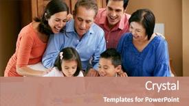  Presentation with generation family farm - Beautiful presentation theme featuring family celebrating daughter's birthday backdrop and a coral colored foreground