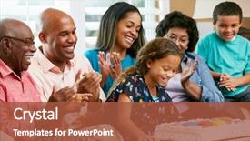  Presentation with generation - PPT layouts featuring family celebrating daughter's birthday background and a red colored foreground