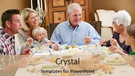  Presentation with generation family farm - Presentation having multi generation family celebrating thanksgiving background and a lemonade colored foreground