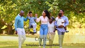  Presentation with walk - Slide set having multi-generation-family-enjoying-walk background and a yellow colored foreground