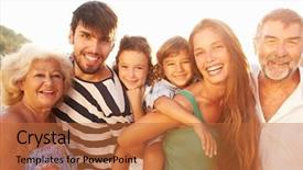  Presentation with never give up children - Cool new presentation theme with multi generation family giving children backdrop and a  colored foreground