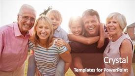  Presentation with generation family farm - Amazing presentation theme having multi generation family in garden backdrop and a tawny brown colored foreground