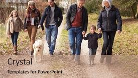  Presentation with walk - PPT layouts consisting of multi generation family on countryside background and a coral colored foreground