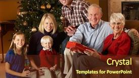  Presentation with family tree - Presentation theme enhanced with multi generation family opening christmas background and a tawny brown colored foreground