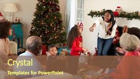  Presentation with generation - Amazing presentation having multi generation family playing game backdrop and a tawny brown colored foreground