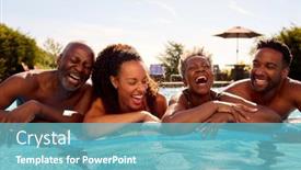  Presentation with offspring - Slide deck consisting of multi-generation-family-with-adult background and a teal colored foreground