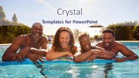  Presentation with offspring - Presentation having multi-generation-family-with-adult background and a sky blue colored foreground