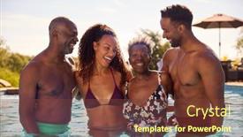  Presentation with offspring - Slide set enhanced with multi-generation-family-with-adult background and a tawny brown colored foreground