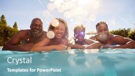  Presentation with offspring - Theme having multi-generation-family-with-adult background and a  colored foreground