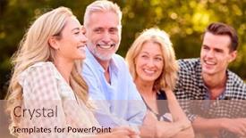  Presentation with offspring - Presentation design enhanced with multi-generation-family-with-adult background and a  colored foreground