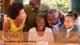  Presentation with military family - Slides featuring multi-generation-family-with-military background and a coral colored foreground