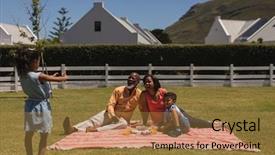  Presentation with generation and african american culture - PPT layouts enhanced with multi-generation family with mobile background and a coral colored foreground