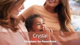  Presentation with generation - Slides featuring multi-generation-female-hispanic-family background and a red colored foreground