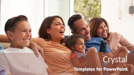  Presentation with generation - Amazing theme having multi-generation-hispanic-family-relaxing backdrop and a red colored foreground