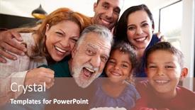  Presentation with multi - PPT theme enhanced with multi-generation-hispanic-family-taking background and a coral colored foreground