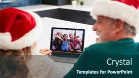  Presentation with generation - Presentation with multi-generation-hispanic-family-wearing background and a ocean colored foreground