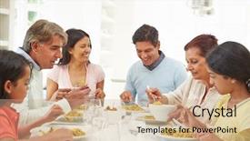  Presentation with generation - Amazing theme having multi generation indian family eating backdrop and a coral colored foreground