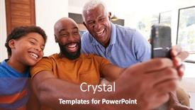  Presentation with mobile home - Slides featuring multi-generation-male-african-american background and a tawny brown colored foreground