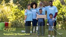  Presentation with generation - PPT theme enhanced with multi-generation-mixed-race-family background and a tawny brown colored foreground