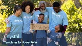  Presentation with generation - Presentation featuring multi-generation-mixed-race-family background and a ocean colored foreground