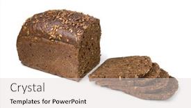  Presentation with multi - Amazing PPT theme having multi-grain-bread-and-slices backdrop and a light gray colored foreground