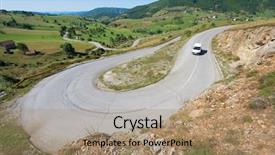  Presentation with rural road - Audience pleasing slide deck consisting of multi lane - convolutions road of montenegro rural backdrop and a coral colored foreground