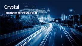  Presentation with hongkong - Theme enhanced with multi lane road - light trails in the downtown background and a  colored foreground