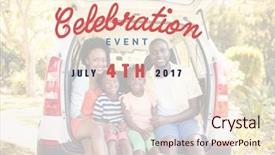  Presentation with 4th july - Colorful presentation theme enhanced with multi mode - smiling family in a trunk backdrop and a lemonade colored foreground