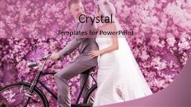  Presentation with pink wedding - Presentation having multi mode - wedding couple looking at each background and a coral colored foreground