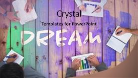  Presentation with close up wooden decking - Colorful slide set enhanced with multi panels - business meeting against close-up backdrop and a light blue colored foreground