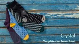  Presentation with socks - Audience pleasing PPT theme consisting of multi panels - high angle view of socks backdrop and a ocean colored foreground