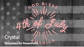  Presentation with wood panel - Presentation theme having multi panels - pink fourth of july graphic background and a gray colored foreground